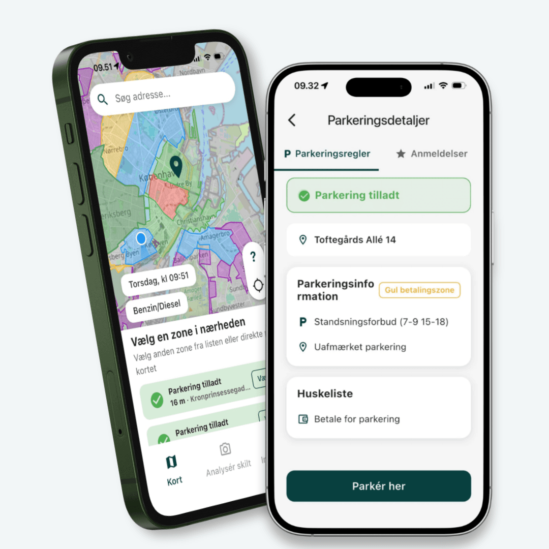 PARGO-appen vist på to mobiltelefoner