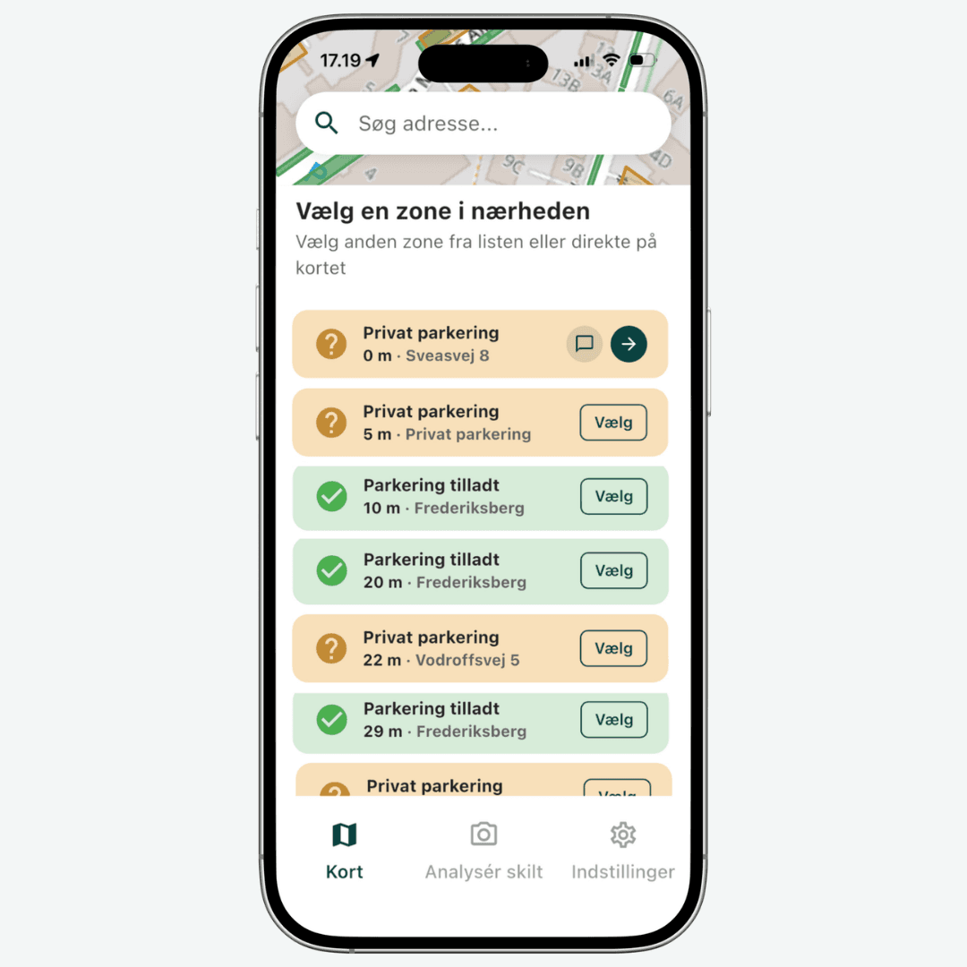 PARGO app med private og kommunale parkeringspladser