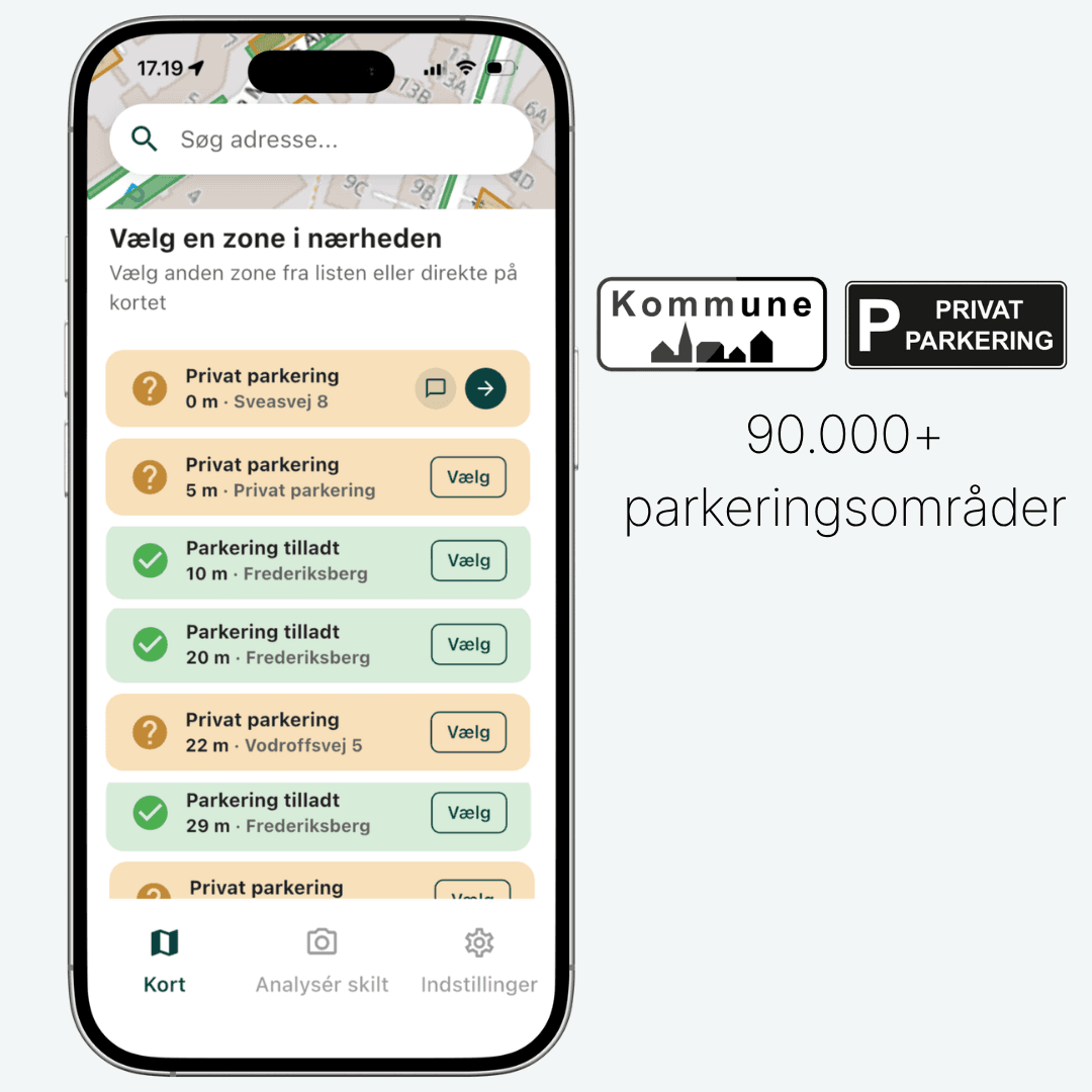 PARGO app med parkeringszoner – 90.000+ parkeringsområder