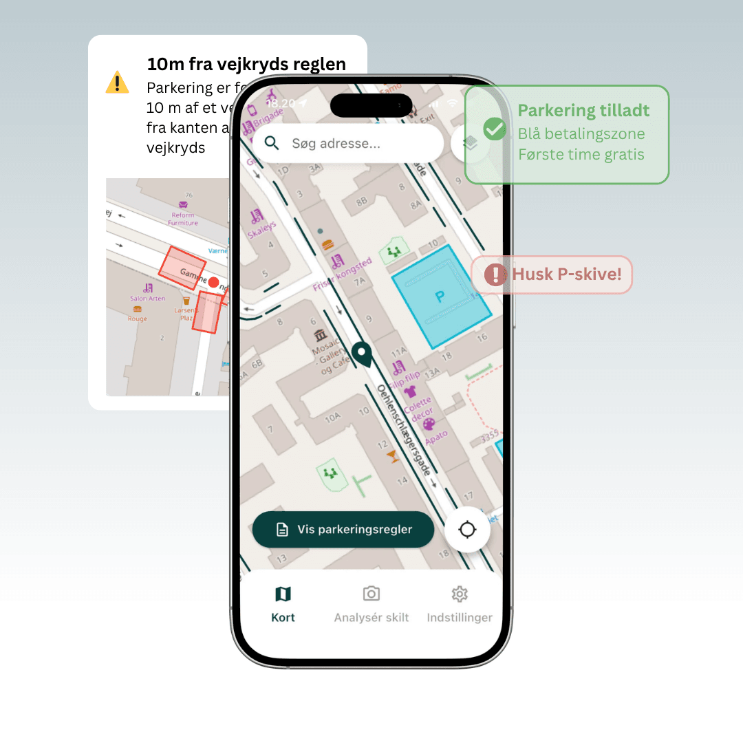 PARGO-appen viser parkeringsregler og notifikationer
